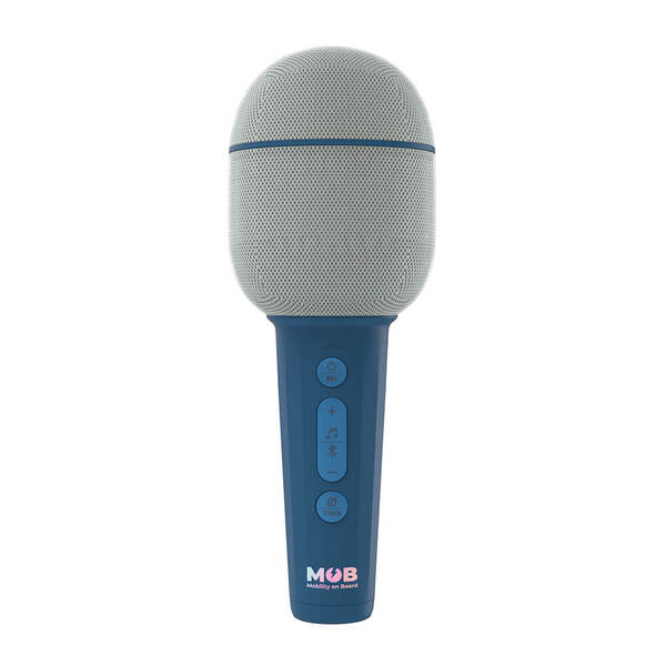 MOB Groovy 2.0 Wireless, Bluetooth Karaoke Microphone with Integrated Speaker, Blue