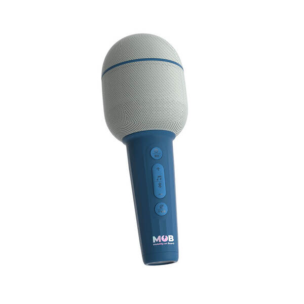 MOB Groovy 2.0 Wireless, Bluetooth Karaoke Microphone with Integrated Speaker, Blue