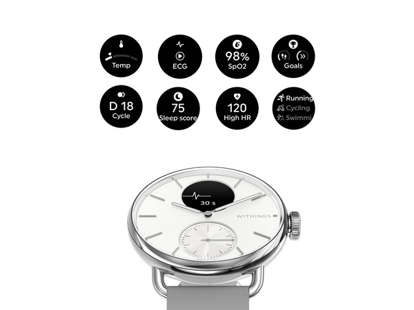 Withings ScanWatch 2 38mm Smartwatch, White