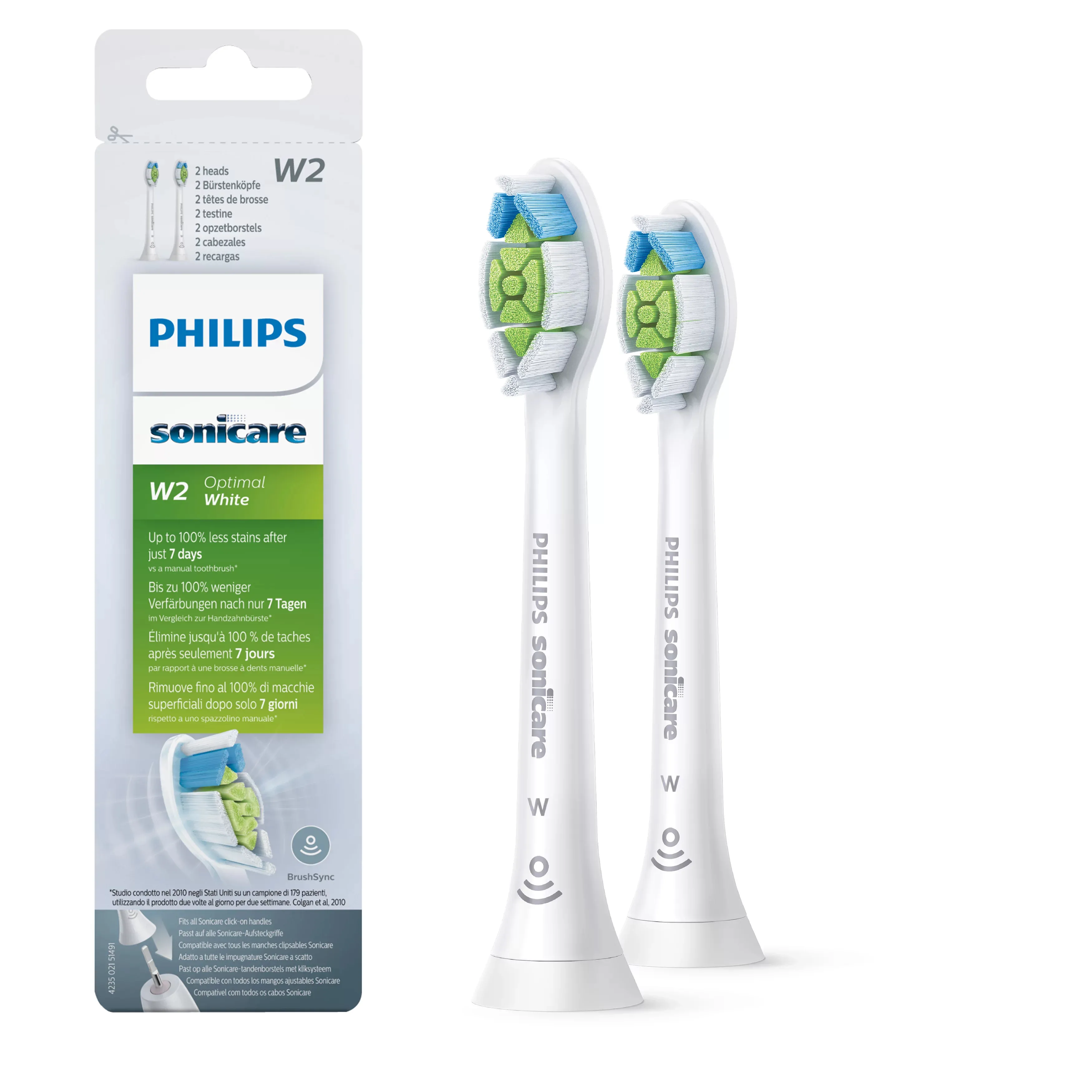 Philips Sonicare Optimal White -vaihtoharja, 2 kpl, Valkoinen