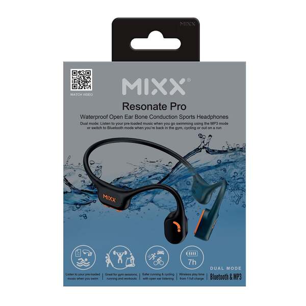 MIXX Resonate Pro -luujohdekuulokkeet, musta