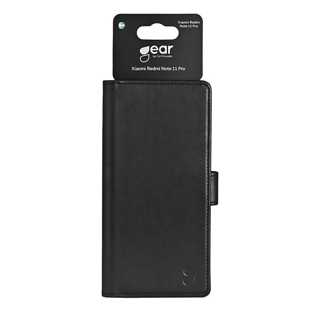 (Fyndh&ouml;rnan) GEAR Wallet, Redmi Note 11 Pro - pl&aring;nboksfodral, Svart