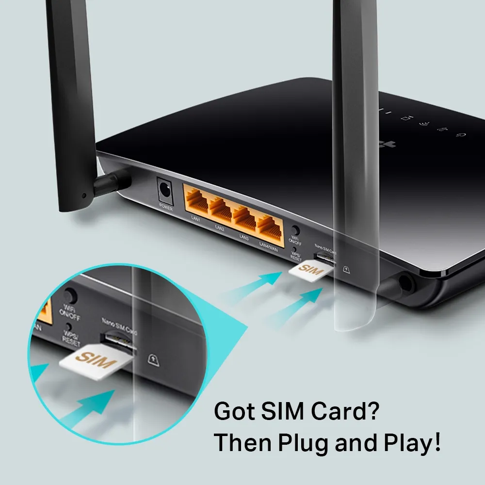 TP-Link TL-MR6400 - 4G - SIM card slot - Wi-Fi router