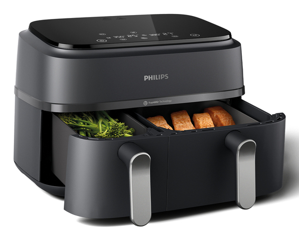 Philips 3000 Series Dual Basket NA352/00, 9 l, 1,5 kg, 2750 W, airfryer, musta