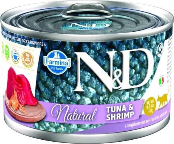 Farmina N&D Ocean Tuna & Shrimp, Wet food for cats, Adult, 140g