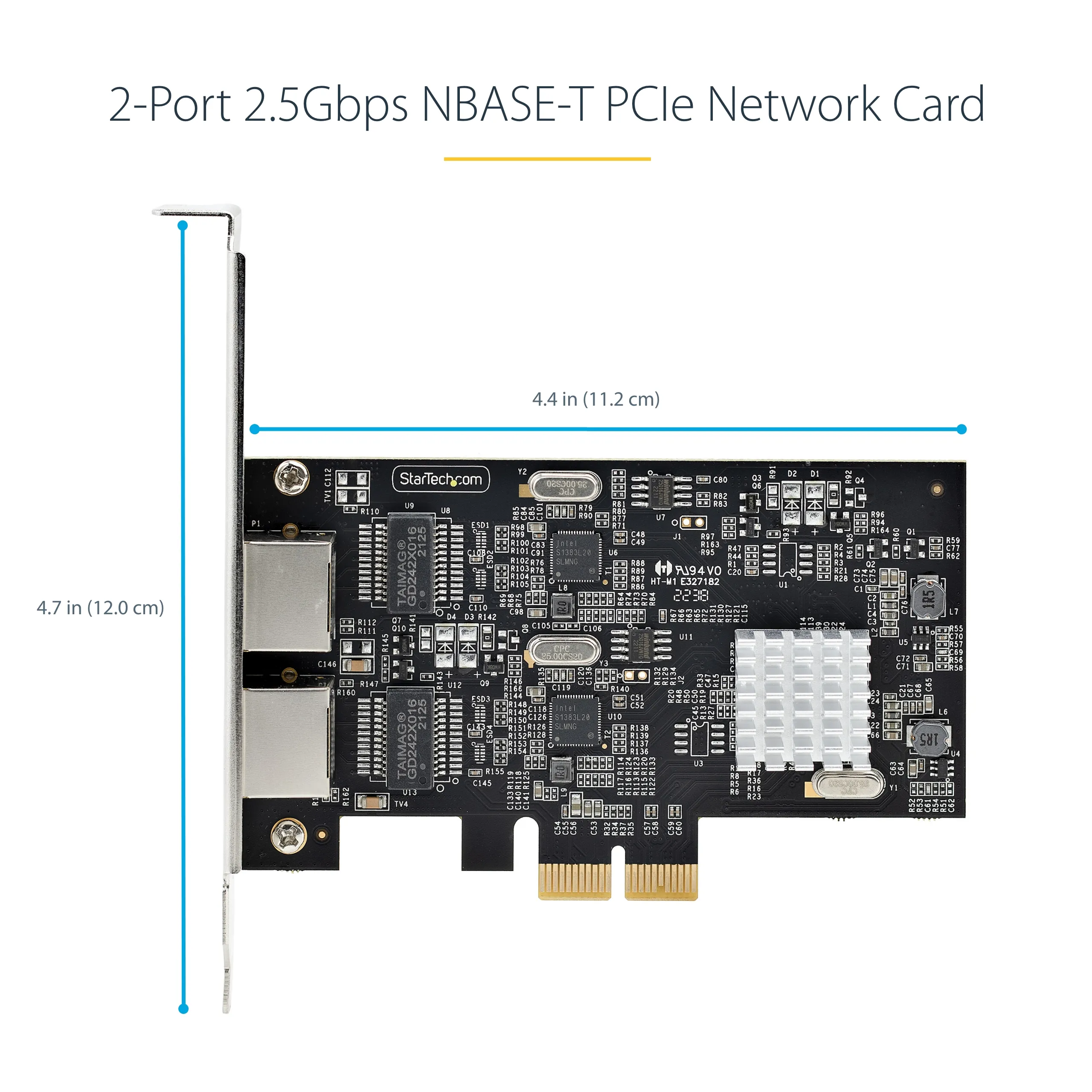 STARTECH.COM 2-Port 2.5G NBASE-T PCIe Network Card Computer Network Card Interface Intel I225-V MultiGigabit NIC Dual Desktop Ethern
