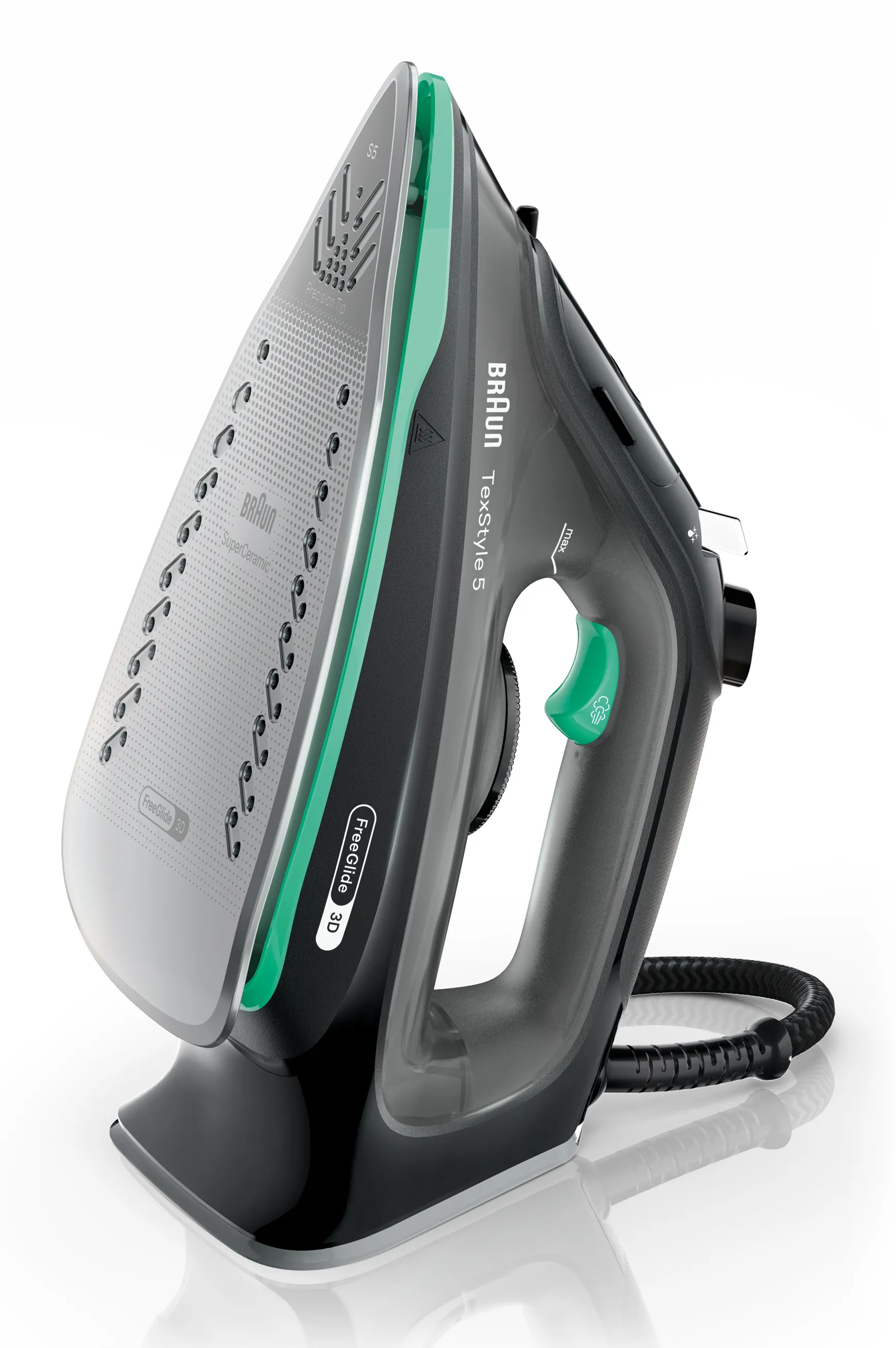 Braun TexStyle 5 SI 5277 &aring;ngstrykj&auml;rn, 2700 W, 0,3 l, svart/gr&ouml;n