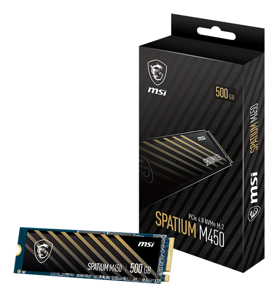 MSI SPATIUM M450 PCIe 4.0 NVMe M.2 500GB 500 GB, PCIe 4.0, M.2 - SSD