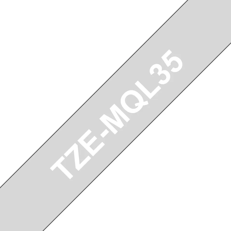 BROTHER TZEMQL35 12 WHITE ON GRAY MATT