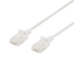 Deltaco Cat6a U/UTP RJ45 1m -verkkokaapeli, valkoinen