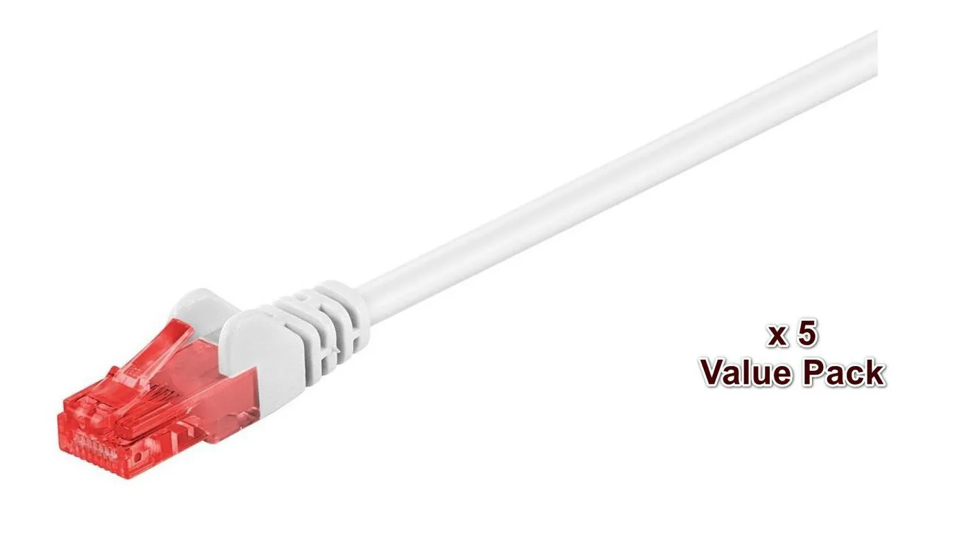 MicroConnect Cat6 U/UTP - n&auml;tverkskabel, 15 m, Vit (10-pack)