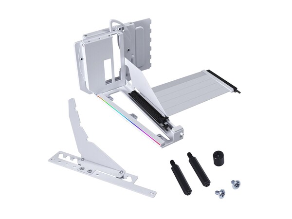 Lian Li VG4-5 V4 -n&auml;yt&ouml;nohjaimen pystyasennussarja, PCIe 5.0, valkoinen