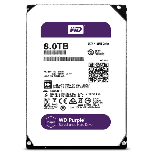 WD 8TB 3.5", SATA, 5400Rpm, 128MB - HDD-levy