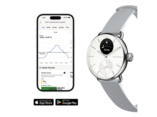 Withings ScanWatch 2 38mm -&auml;lykello, valkoinen