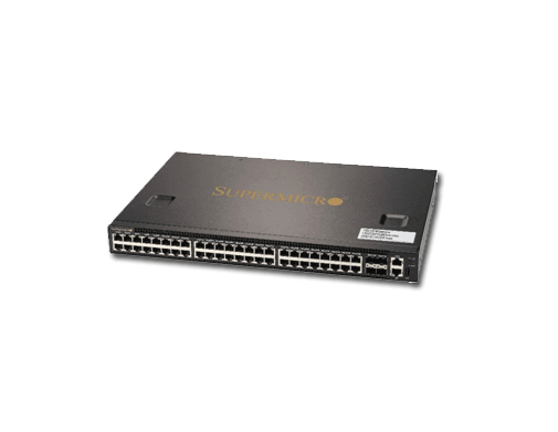 Supermicro SuperSwitch SSE-G3648BR - Kytkin - L3 - Hallinnoitu - 48 x 10/100/1000 + 4 x 10 Gigabit SFP+ - ty&ouml;p&ouml;yt&auml;, r&auml;kkiin asennettava