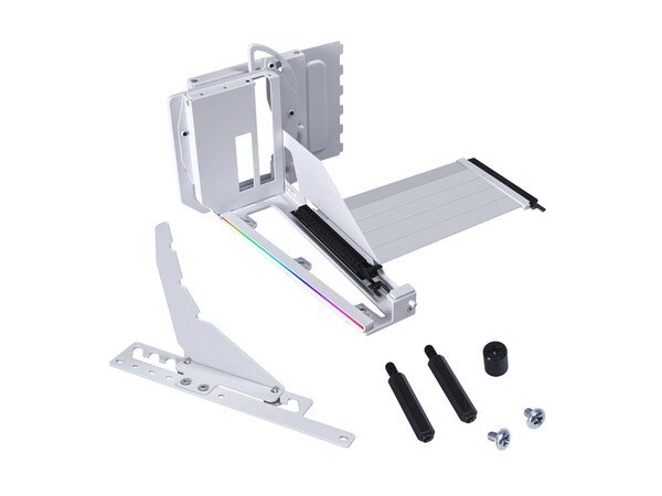 Lian Li VG4-5 V4 -n&auml;yt&ouml;nohjaimen pystyasennussarja, PCIe 5.0, valkoinen