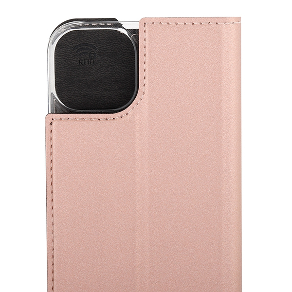 Wave Book Case, iPhone 14 - case, Rose gold