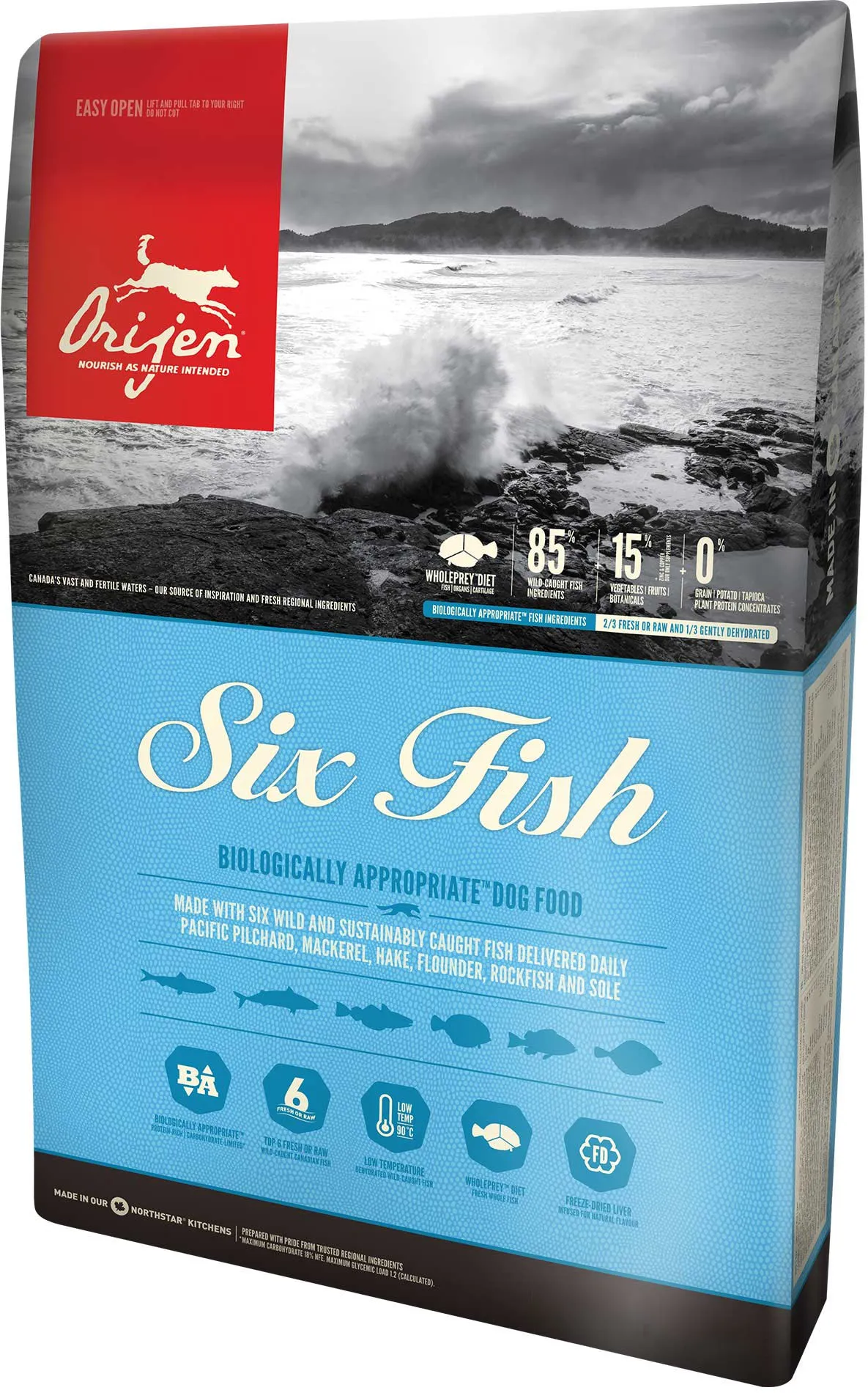 ORIJEN Six Fish, Koiran kuivaruoka, Adult, Viljaton, 2 kg