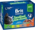 Brit Premium by Nature Sterilised Plate Chunks, Wet food for cats, Adult, 12 x 100g