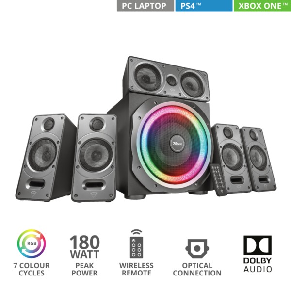 Trust GXT 698 Torro RGB-Illuminated 5.1 Speaker Set