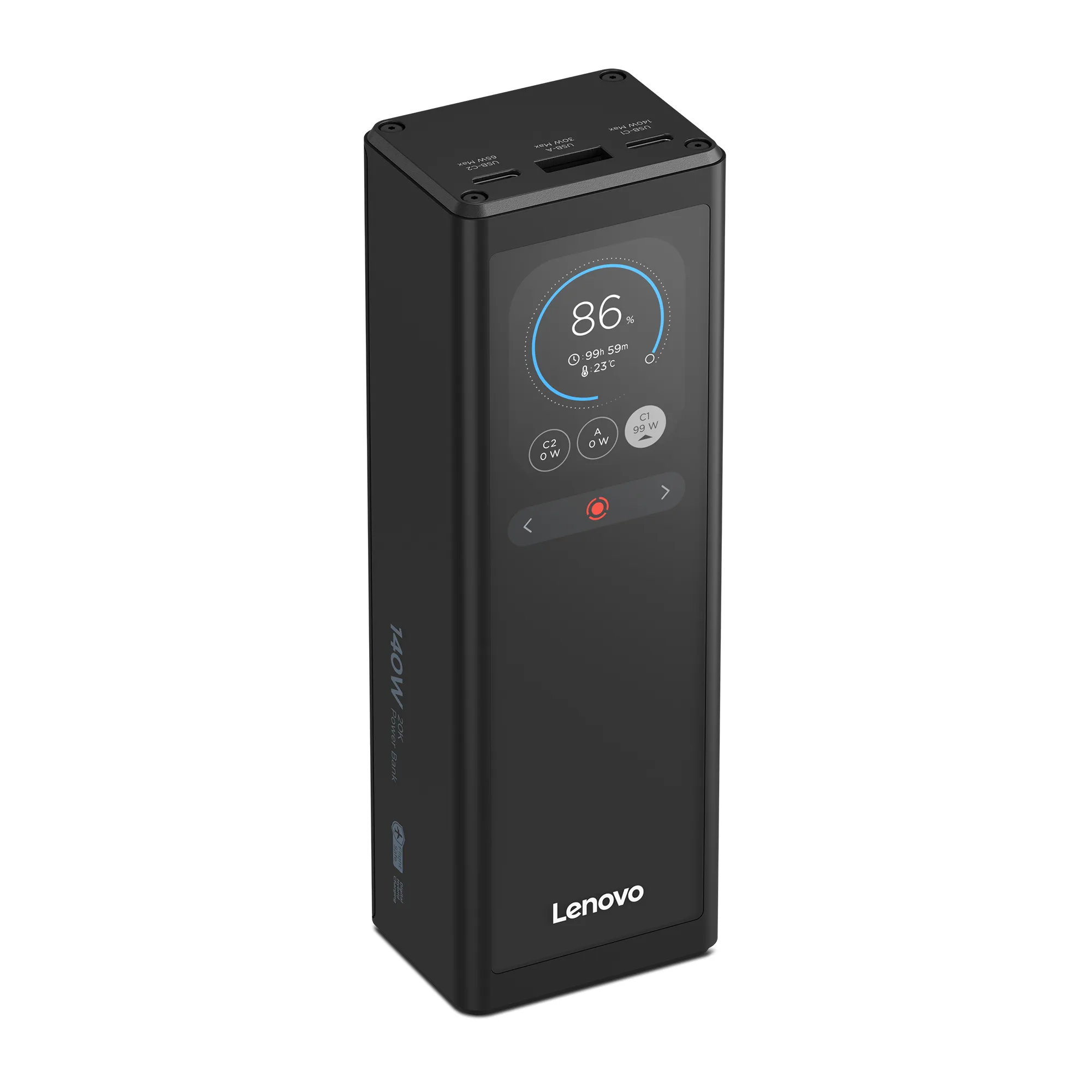 Lenovo 140W Smart Laptop, 20000mAh, PD 140W -varavirtal&auml;hde, musta