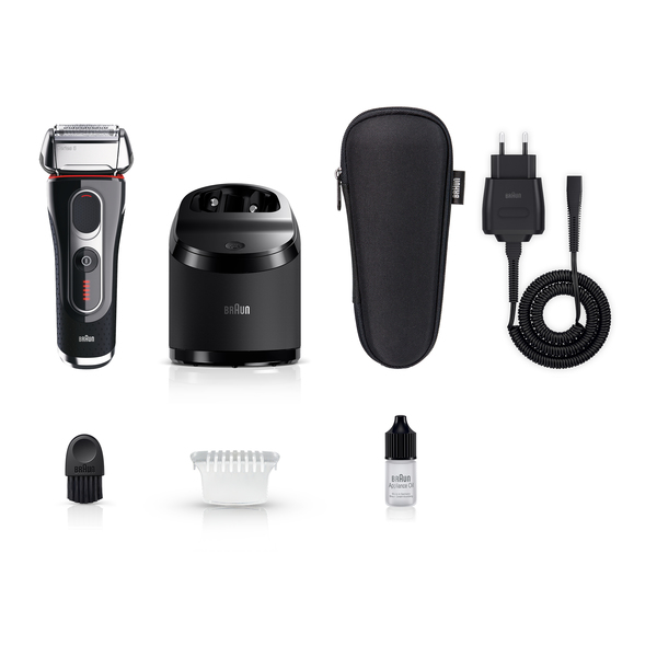 BRAUN PARRANAJOKONE 5090CC SERIES-5 . Huoltokeskus. Lataa, puhdistaa ja desinfioi. Yksik&ouml;ss&auml; automaattiohjelma. FlexMotionTec on suunniteltu kaulan ja leuan haa