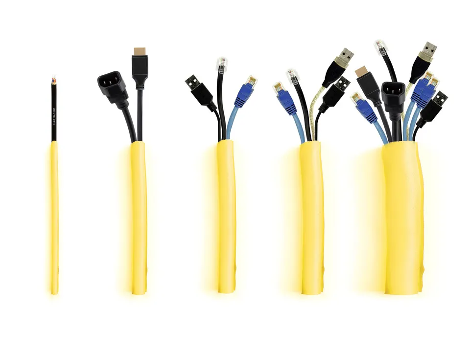 M Universal Cable Sock Self Wrapping 40mm Yellow 25m