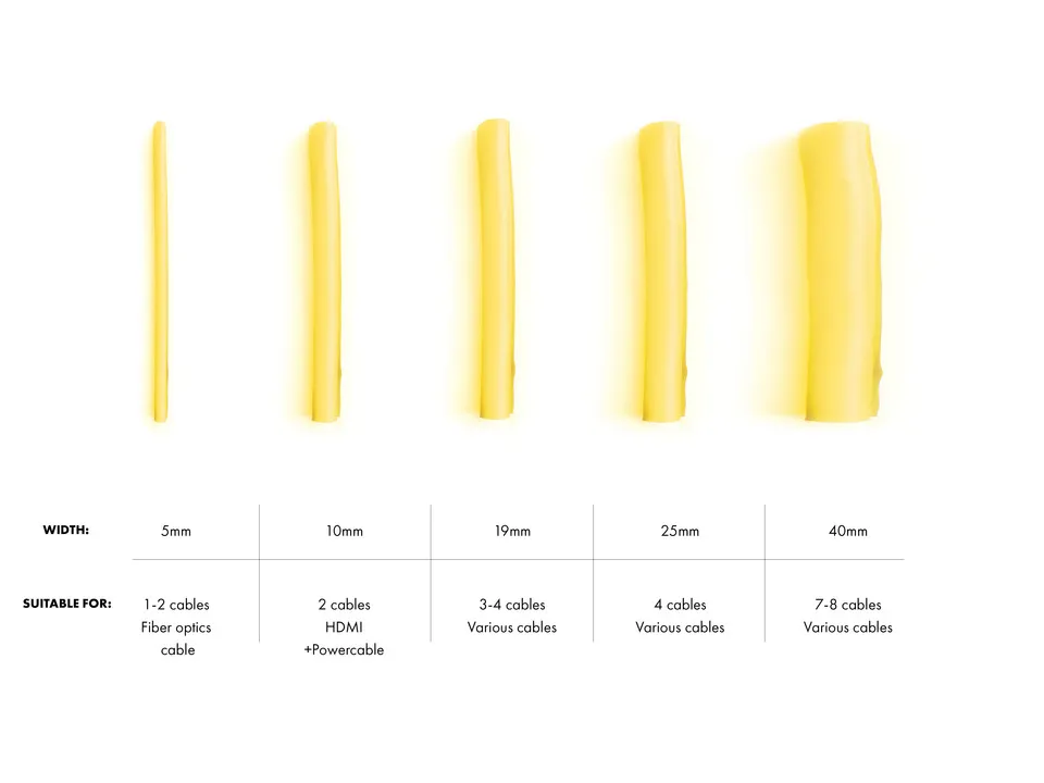 M Universal Cable Sock Self Wrapping 40mm Yellow 25m