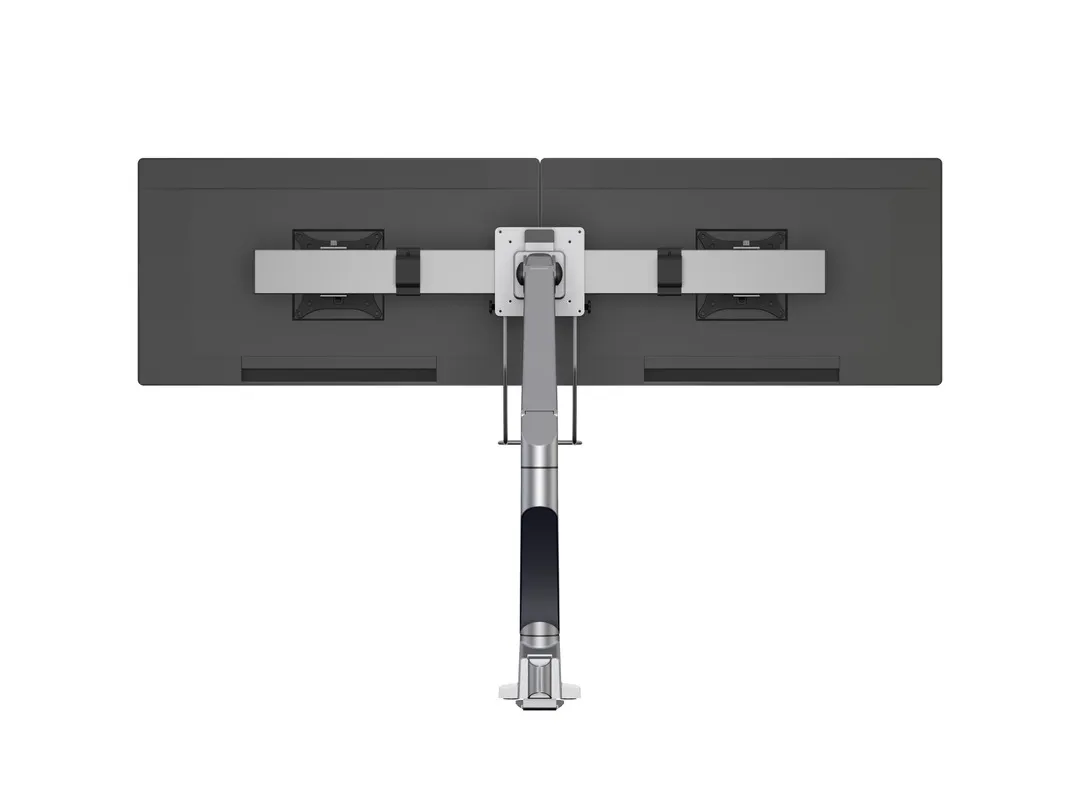 M VESA Gas Lift Arm Single Silver w. Duo Crossbar