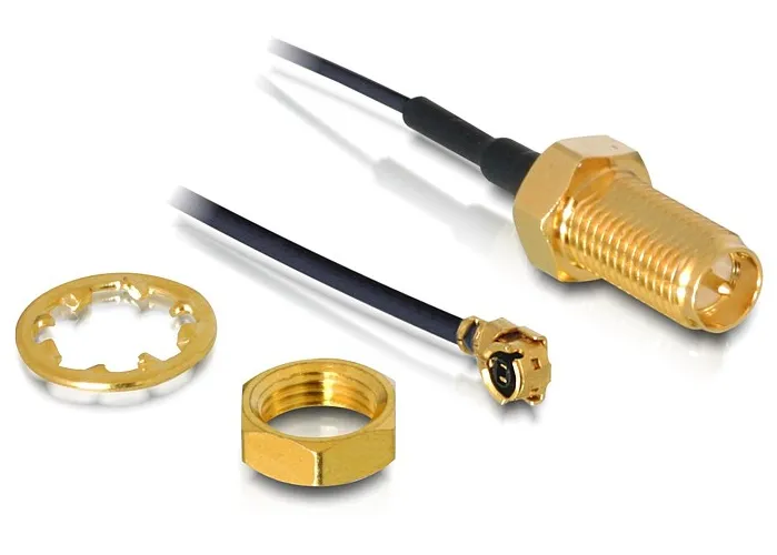 Delock Antenna Cable RP-SMA jack bulkhead to MHF® I plug 1.13