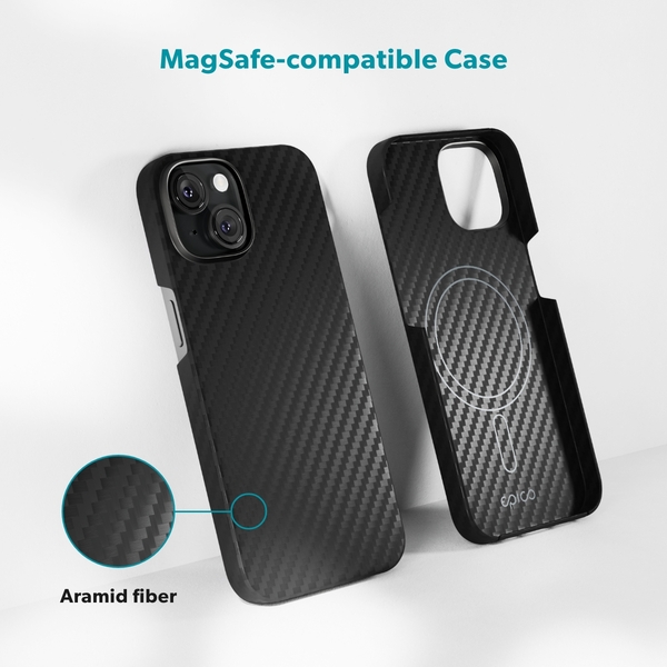 Epico Mag+ Carbon Case iPhone 16 Pro Max -puhelimelle - musta