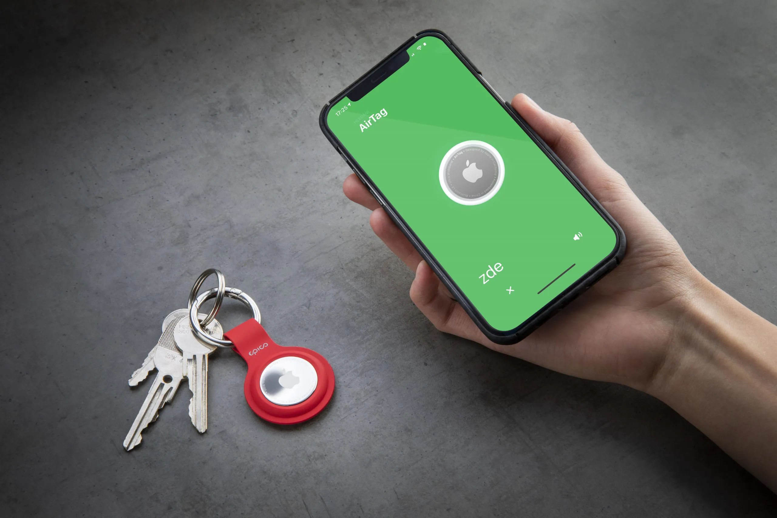 Epico Silicone Case, AirTag - nyckelring, Blå