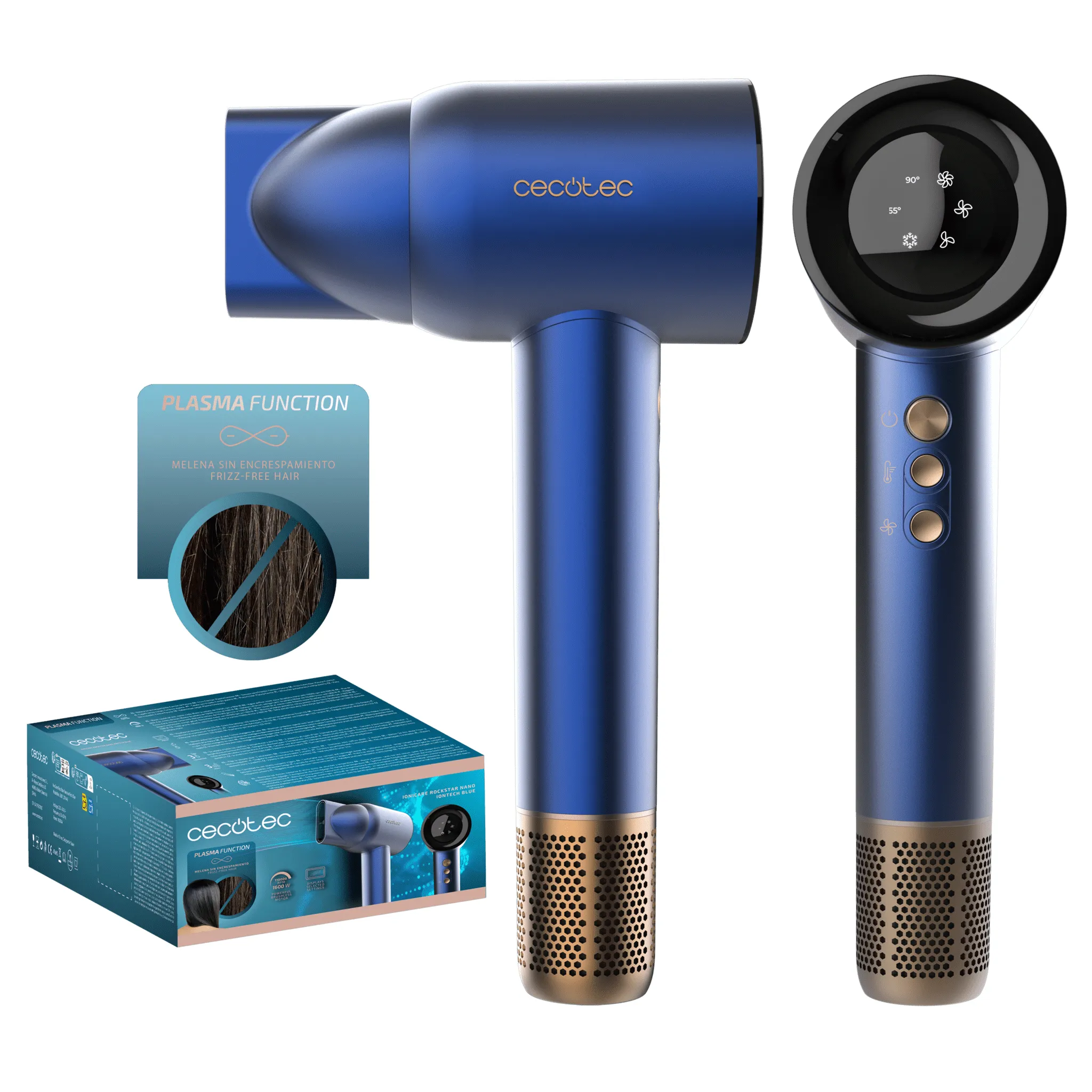 Cecotec IoniCare RockStar Nano IonTech 1600W Hair Dryer, Blue