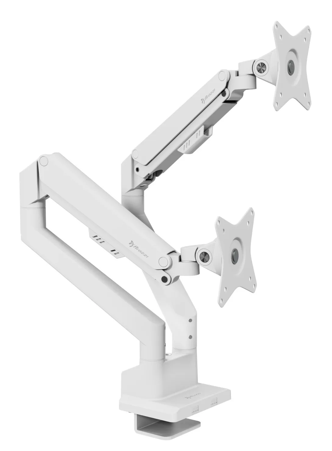 Arozzi Alzare Neo Duo Kaasujousi -näyttövarsi, Valkoinen, 17"-34", 2x9 kg