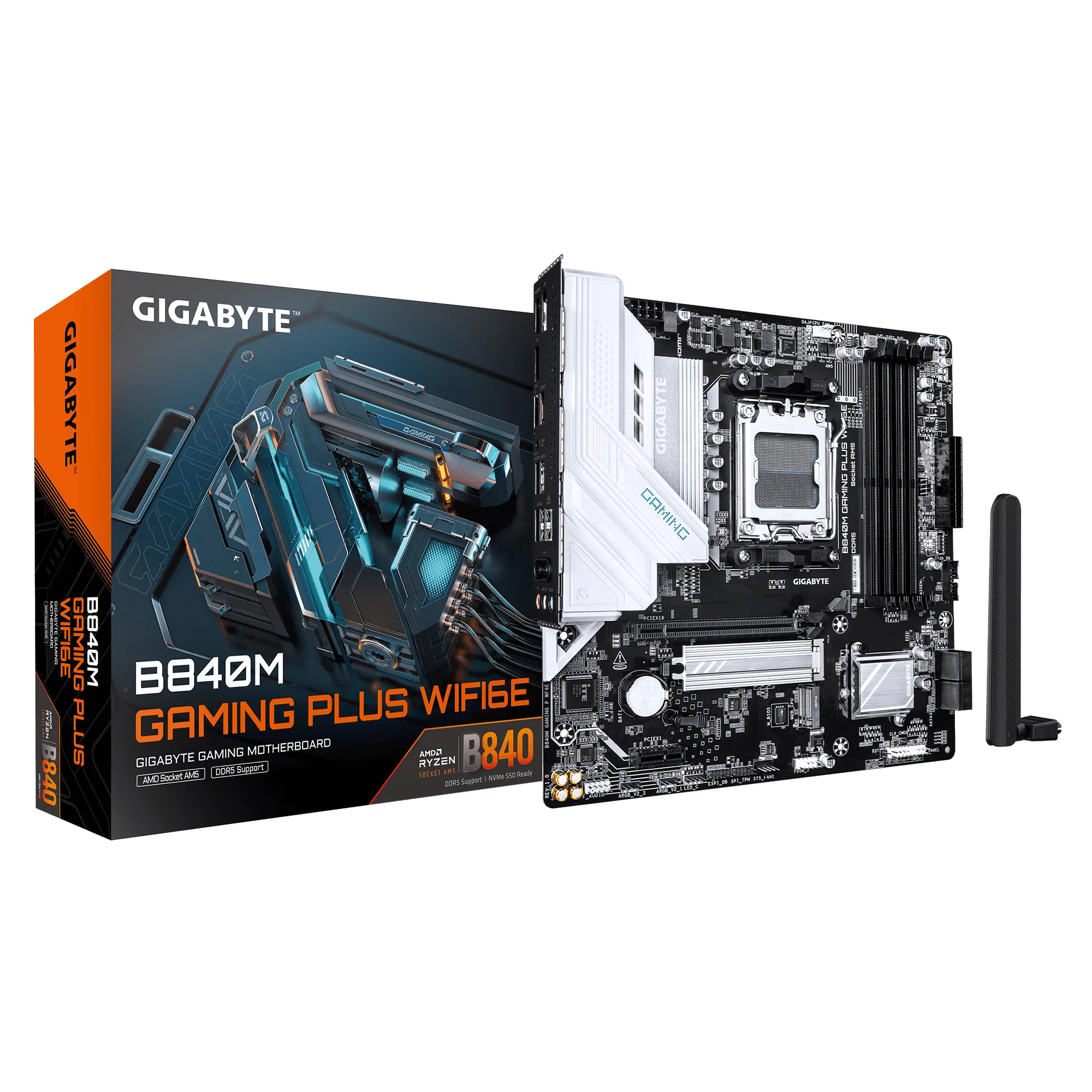 Gigabyte B840M GAMING P WF6E WiFi 6E AM5 mATX Motherboard