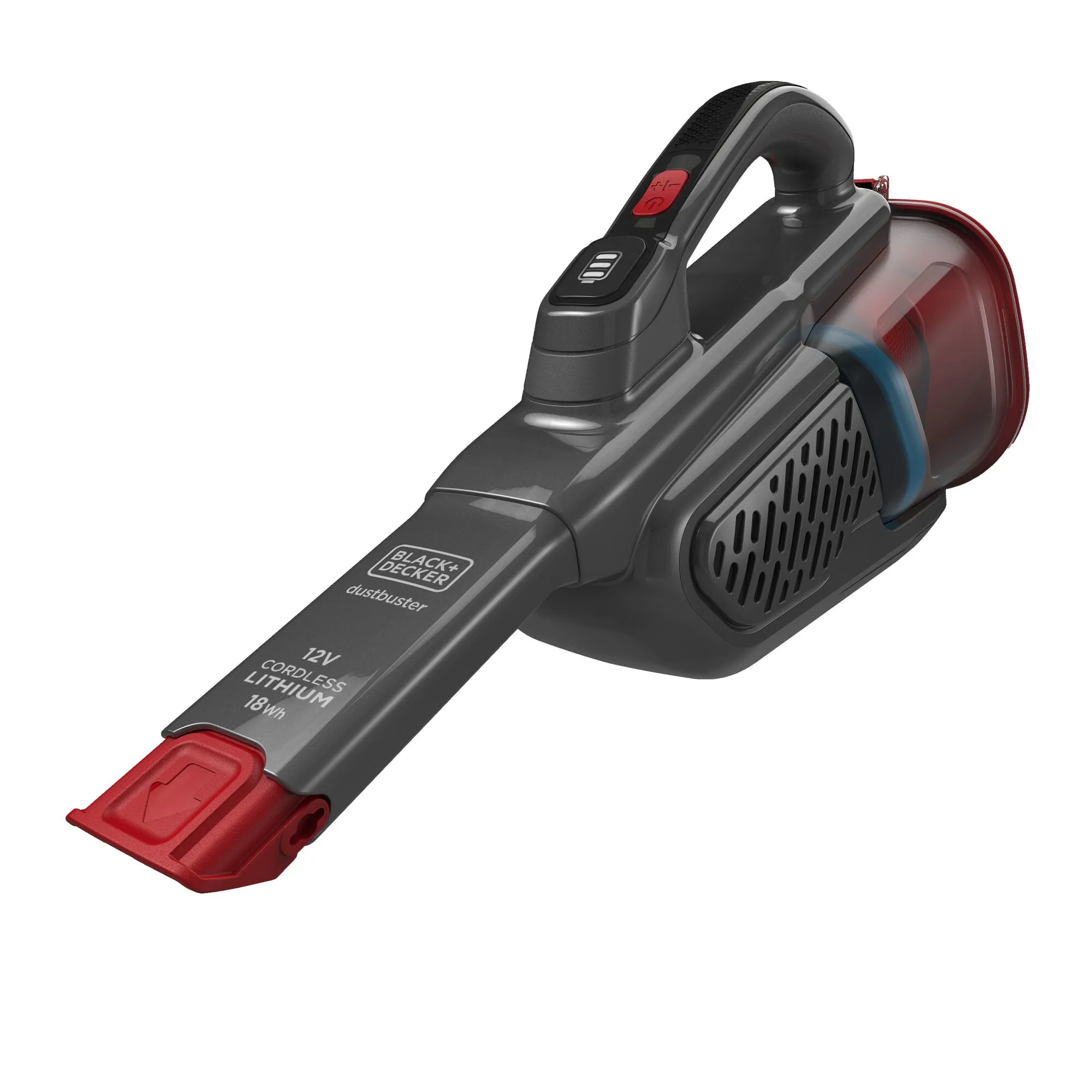 Black+Decker BHHV315J 0.7 L 12 V 1.5 Ah -käsikäyttöinen imuri, musta, punainen