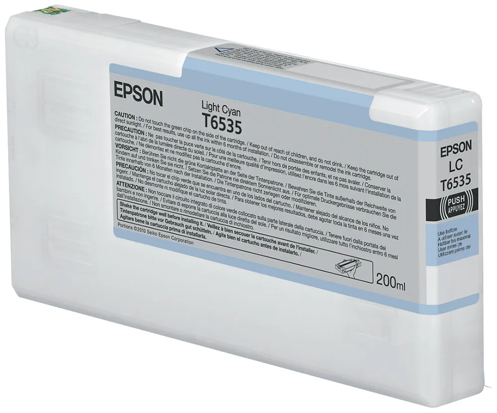 Epson T6535 -mustekasetti, 200 ml, vaaleansyaani