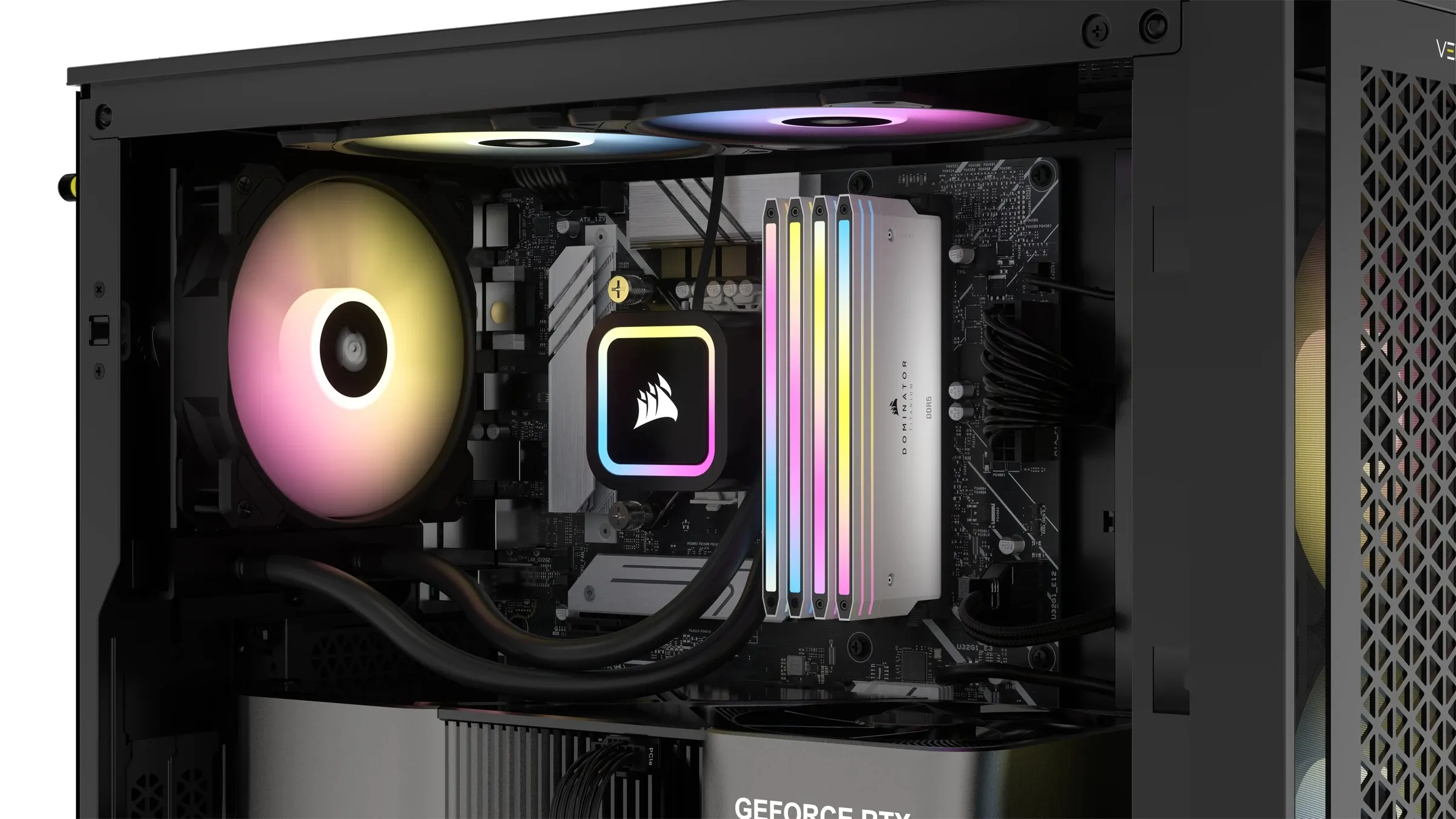 Corsair DOMINATOR TITANIUM RGB 64 Gt (2 x 32 Gt) DDR5 6000 MHz, CL30 -muisti, valkoinen (XMP)