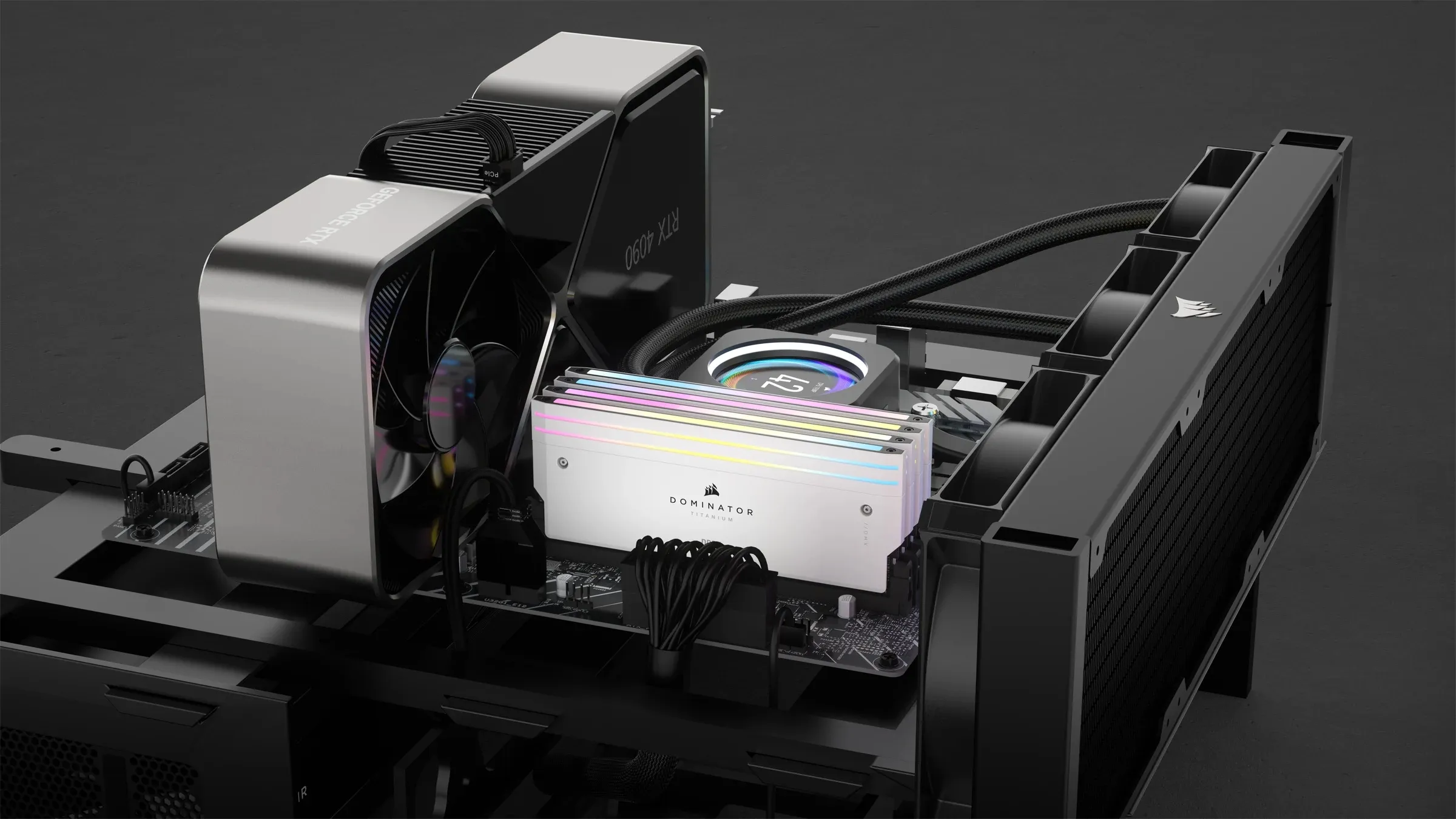 Corsair DOMINATOR TITANIUM RGB 64 Gt (2 x 32 Gt) DDR5 6000 MHz, CL30 -muisti, valkoinen (XMP)
