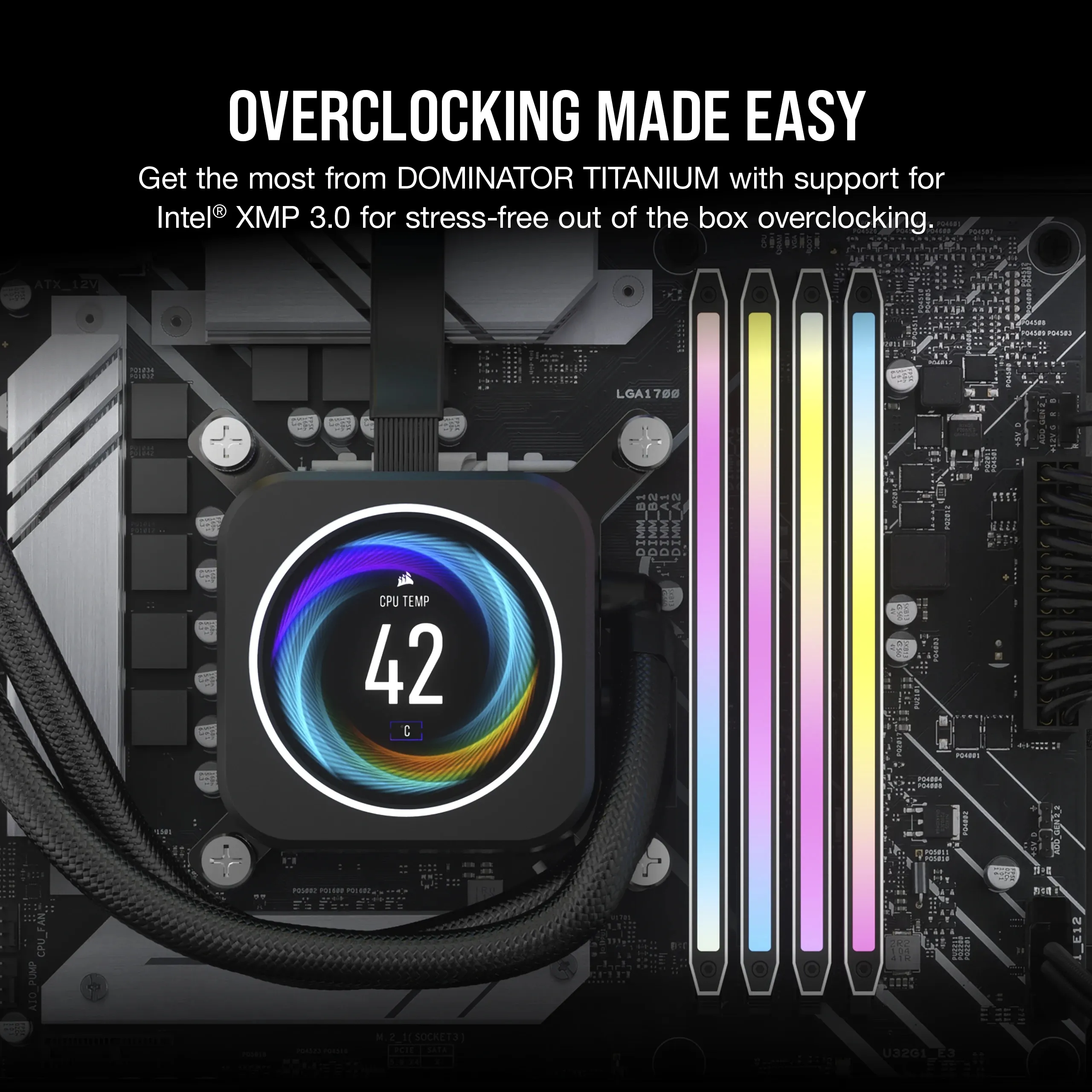 Corsair DOMINATOR TITANIUM RGB 64 Gt (2 x 32 Gt) DDR5 6000 MHz, CL30 -muisti, valkoinen (XMP)