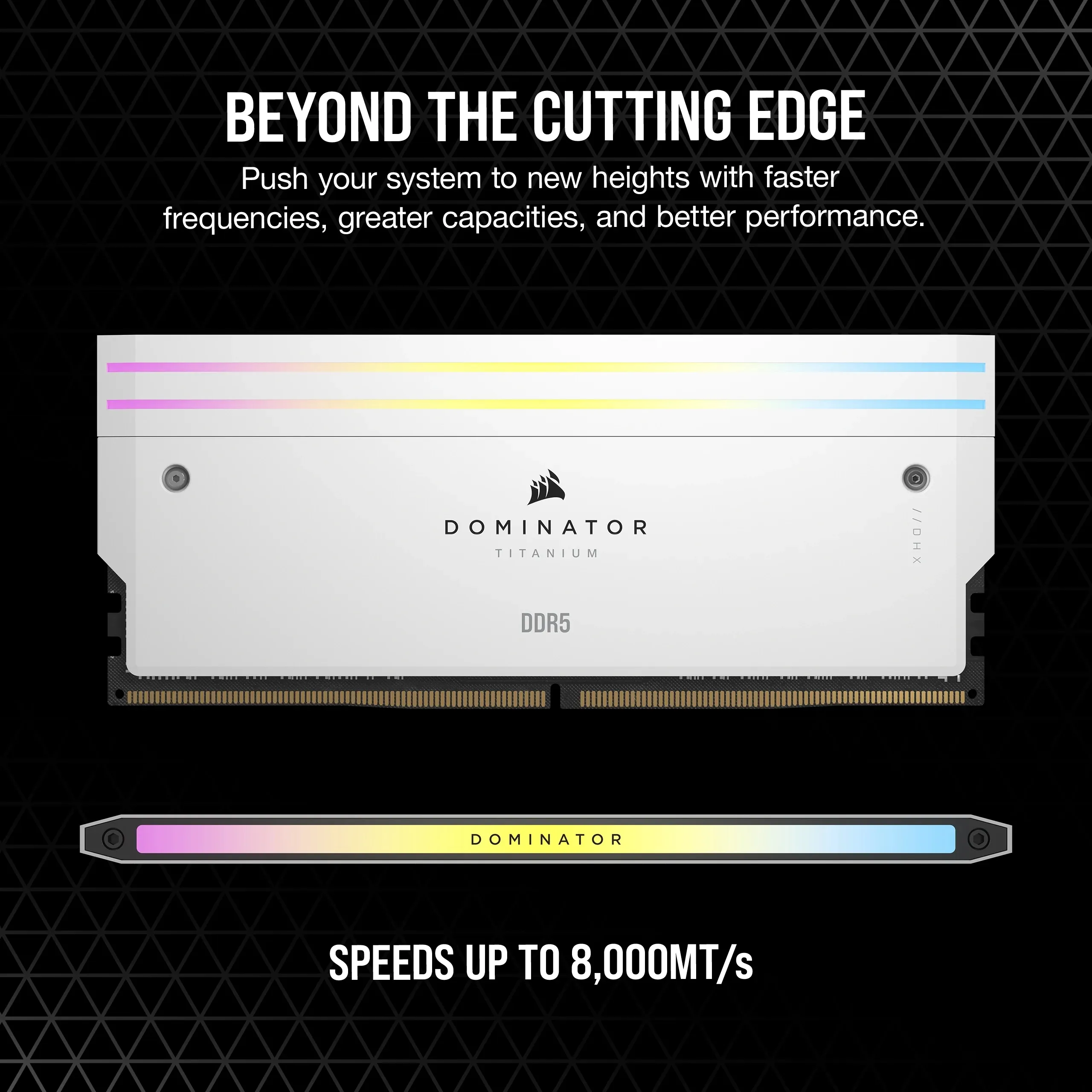 Corsair DOMINATOR TITANIUM RGB 64 Gt (2 x 32 Gt) DDR5 6000 MHz, CL30 -muisti, valkoinen (XMP)