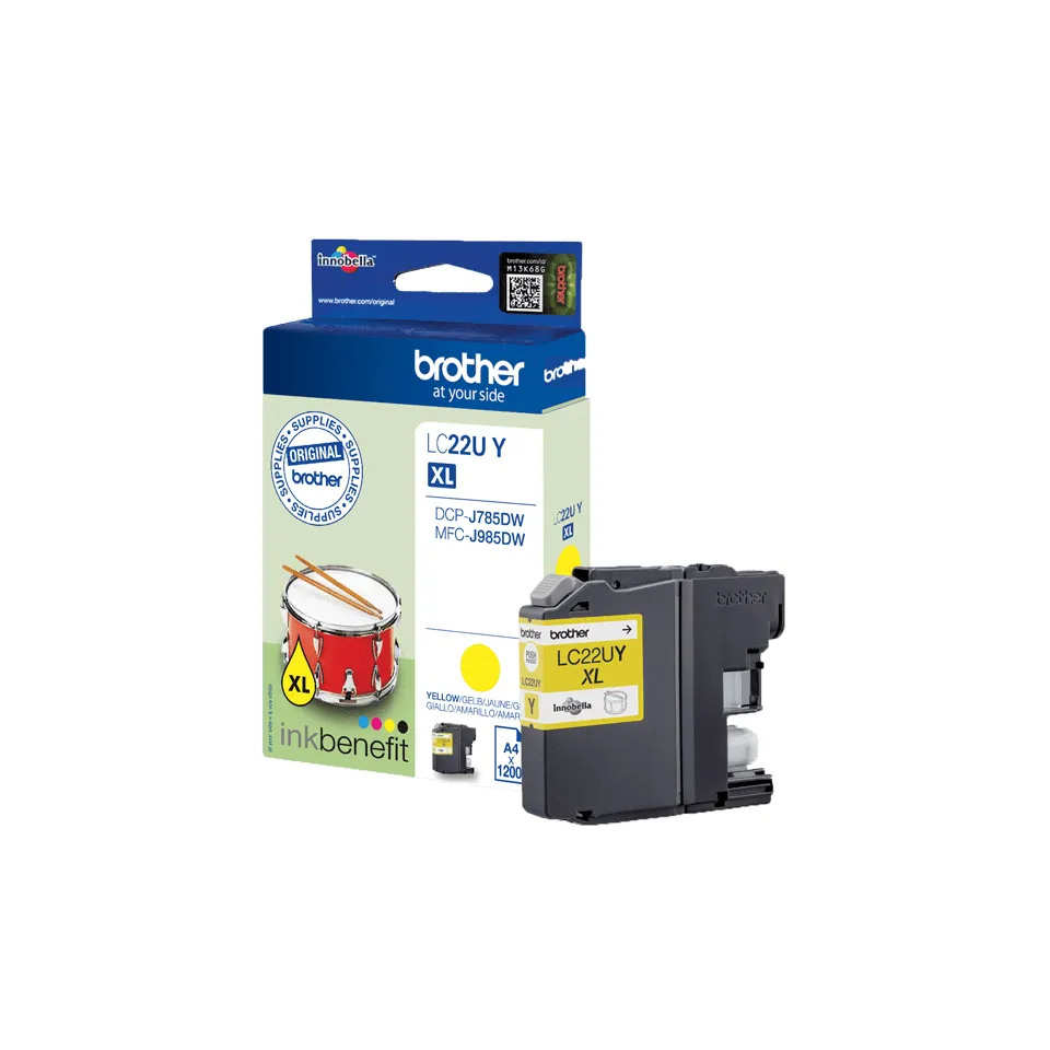 Brother LC22UY High Capacity ink cartridge, Yellow