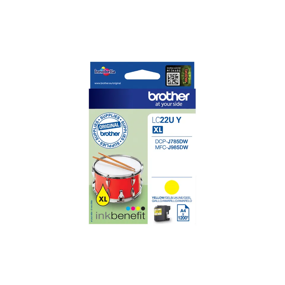 Brother LC22UY High Capacity ink cartridge, Yellow