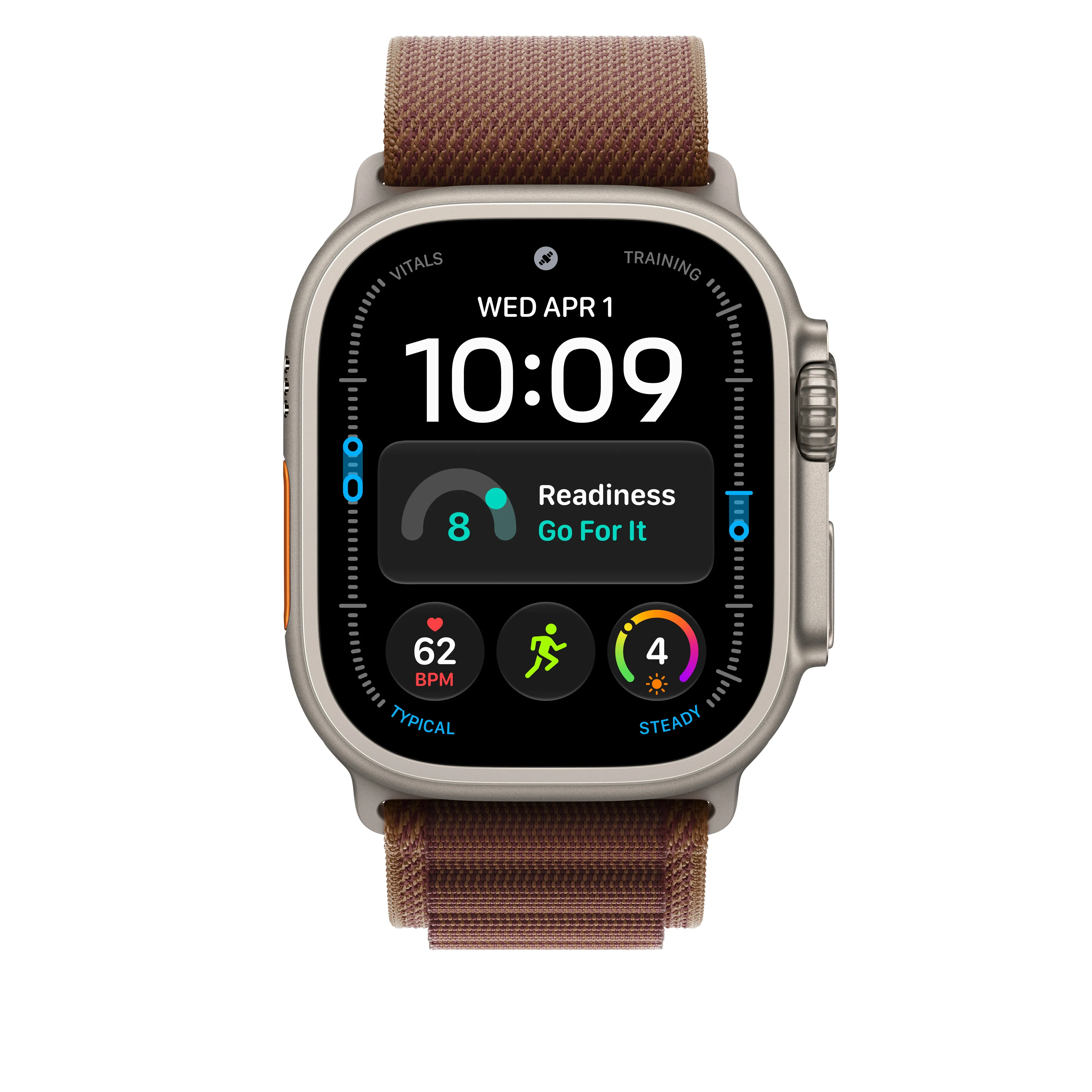 Apple Watch 49 mm -Alpine-ranneke, viininpunainen, keskikokoinen, luonnontitaani