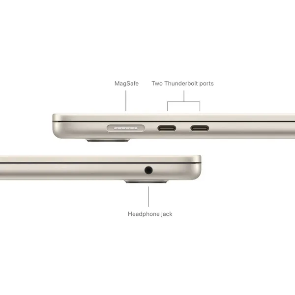 Apple MacBook Air 15&quot;, M3 (8C CPU / 10C GPU), 8GB, 512GB, 35 W, macOS - notebook, Starlight (FIN/SWE)
