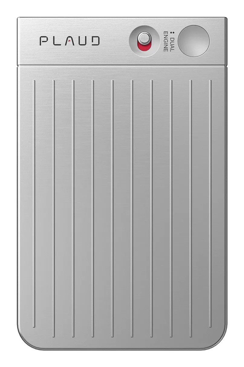 PLAUD NOTE AI-Röstavläsare Silver - AI-transkribering i 112 språk, 30-timmars batteritid och premium design