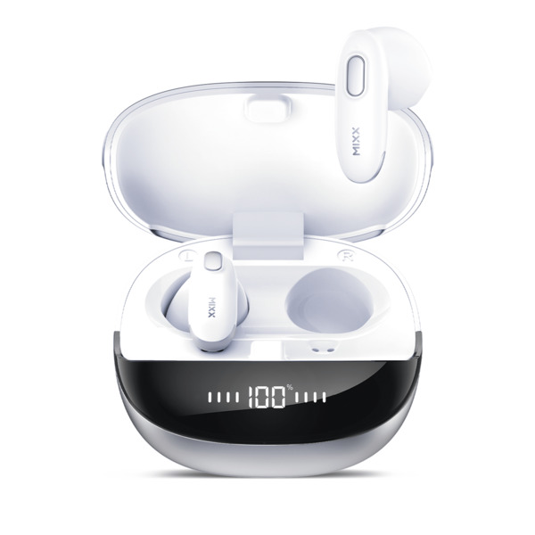 MIXX StreamBuds Hybrid Charge 2 Wireless Earbuds, White