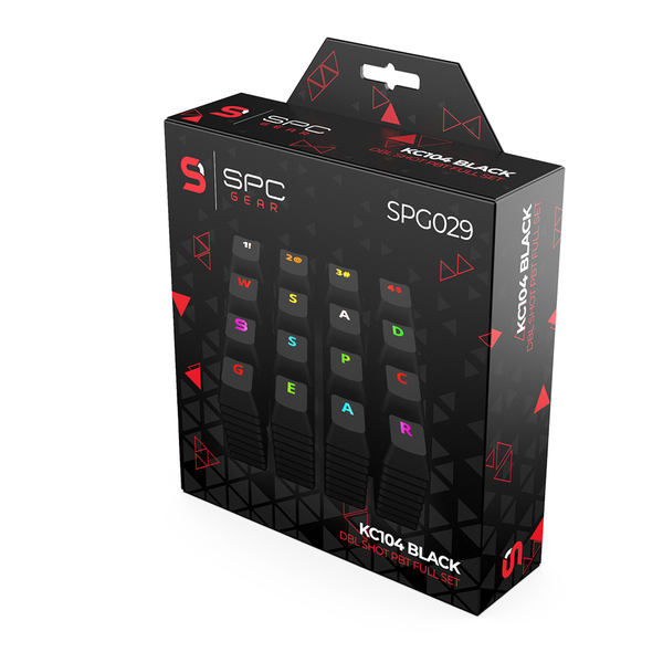 SilentiumPC Gear Keycap Set KC104 Black DBL Shot PBT