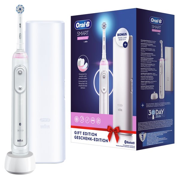 Oral-B SMART SENSITIVE - s&auml;hk&ouml;hammasharja, Hopea, Valkoinen