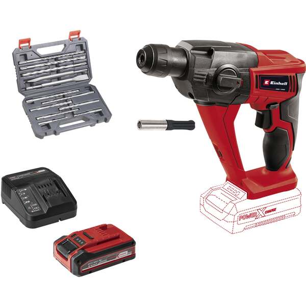 EINHELL Power X-Change &ndash; batteridriven slagborrmaskin 18 V, TE-HD, inkl. batteri 4,0 Ah och laddare